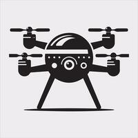 drone silhouette illustration on white background vector