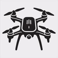 drone silhouette illustration on white background vector