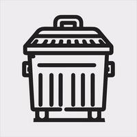 dumpster Icon of bin for trash silhouette on white background vector