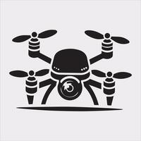 drone silhouette illustration on white background vector