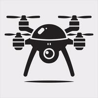 drone silhouette illustration on white background vector