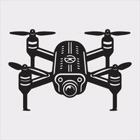 drone silhouette illustration on white background vector