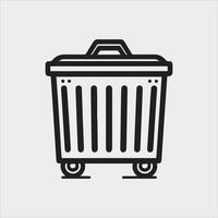 dumpster Icon of bin for trash silhouette on white background vector