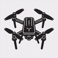 drone silhouette illustration on white background vector