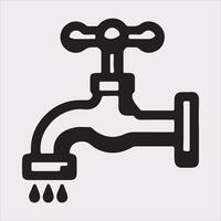 faucet line Art illustration silhouette on white background vector