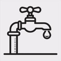 faucet line Art illustration silhouette on white background vector