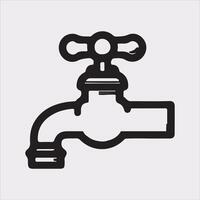 faucet line Art illustration silhouette on white background vector