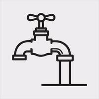 faucet line Art illustration silhouette on white background vector