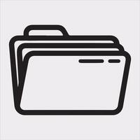 Folder line icon silhouette on white background vector