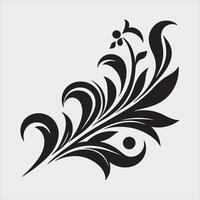 floral Art silhouette on white background vector