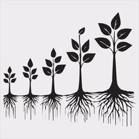 growth tree silhouette on white background vector