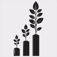 growth tree silhouette on white background vector