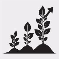 growth tree silhouette on white background vector