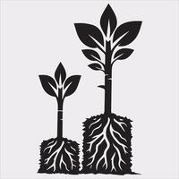 growth tree silhouette on white background vector