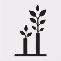 growth tree silhouette on white background vector
