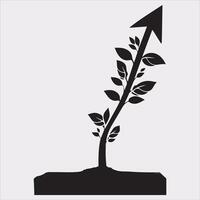 growth tree silhouette on white background vector