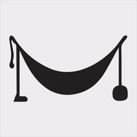Relax hammock silhouette illustration on white background vector