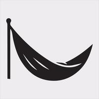 Relax hammock silhouette illustration on white background vector
