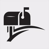 Mailbox symbol silhouette on white background vector