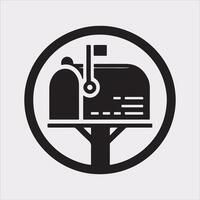 Mailbox symbol silhouette on white background vector
