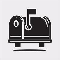 Mailbox symbol silhouette on white background vector