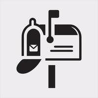 Mailbox symbol silhouette on white background vector