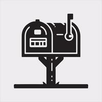 Mailbox symbol silhouette on white background vector