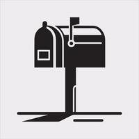 Mailbox symbol silhouette on white background vector