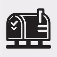 Mailbox symbol silhouette on white background vector