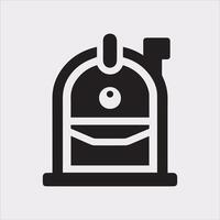 Mailbox symbol silhouette on white background vector