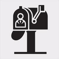 Mailbox symbol silhouette on white background vector