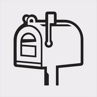 Mailbox symbol silhouette on white background vector