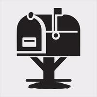 Mailbox symbol silhouette on white background vector