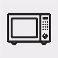 Microwave line art silhouette on white background vector