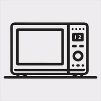 Microwave line art silhouette on white background vector