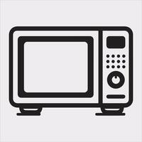 Microwave line art silhouette on white background vector