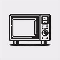 Microwave line art silhouette on white background vector