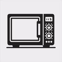 Microwave line art silhouette on white background vector