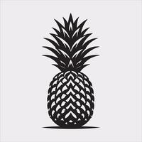 pineapple silhouette on white background vector