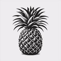 pineapple silhouette on white background vector
