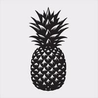 pineapple silhouette on white background vector