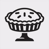 Pie icon silhouette on white background vector