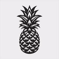 pineapple silhouette on white background vector