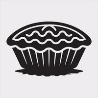 Pie icon silhouette on white background vector