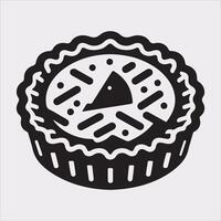 Pie icon silhouette on white background vector