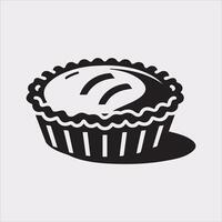 Pie icon silhouette on white background vector