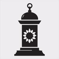 Ramadan lanterns silhouette simple and clean flat line art lamp on white background vector