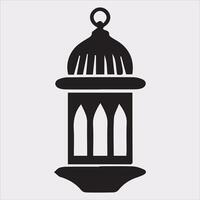 Ramadan lanterns silhouette simple and clean flat line art lamp on white background vector