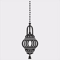 Ramadan lanterns silhouette simple and clean flat line art lamp on white background vector