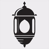 Ramadan lanterns silhouette simple and clean flat line art lamp on white background vector